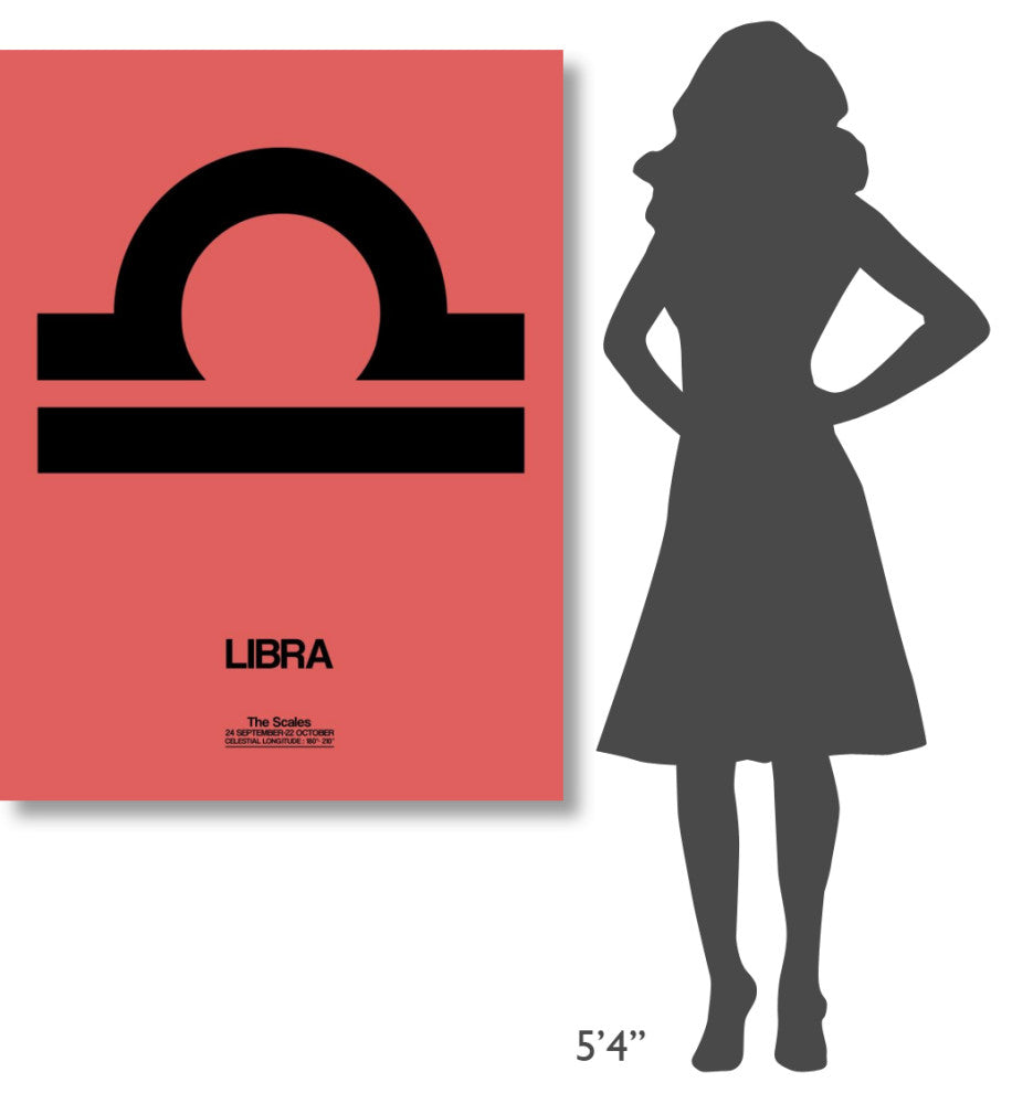 "Libra Zodiac Sign Black" Fine Art Print