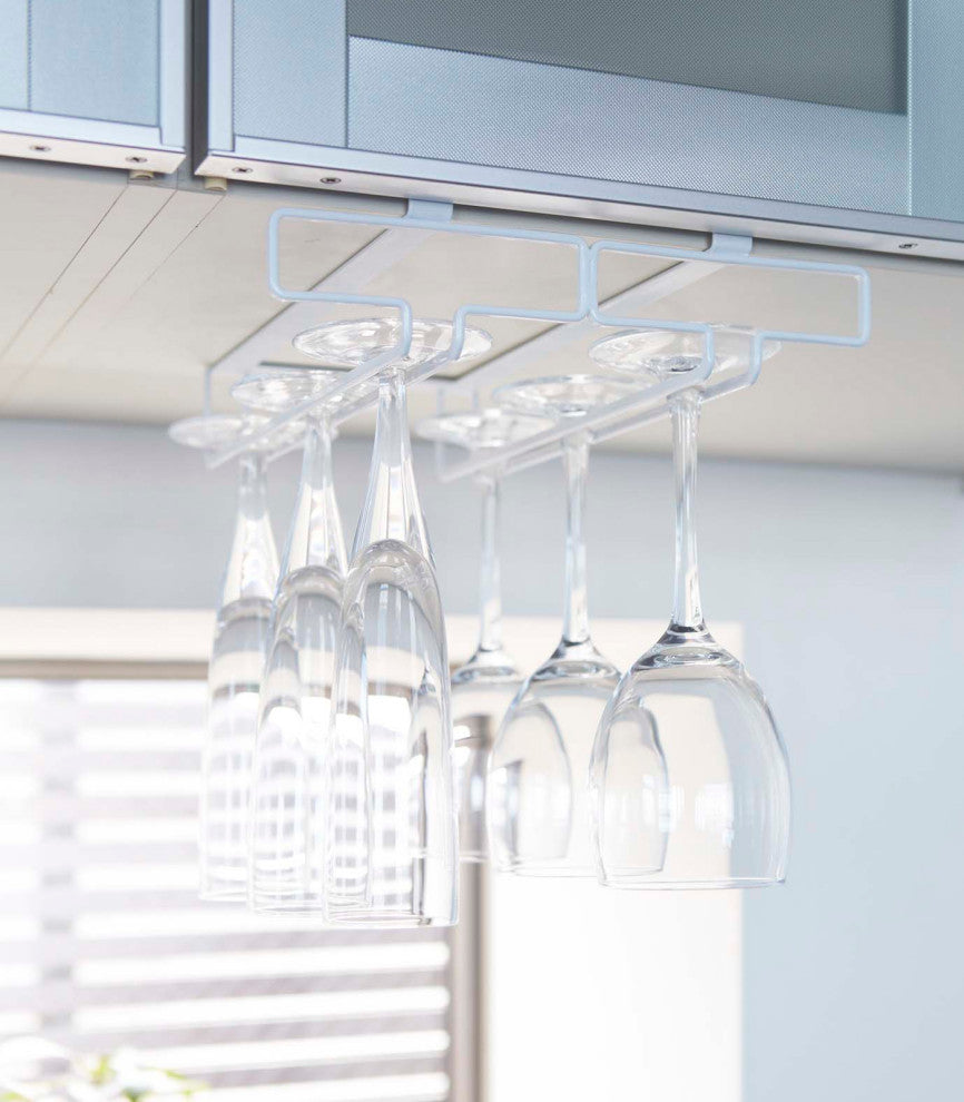 Tower Under Shelf Wine Glass Rack, White
