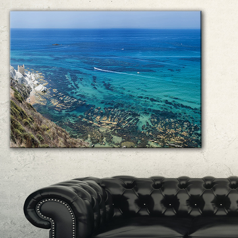 "White Tip Agrigento in Sicily Italy" Landscape Wall Art, 32"x16"