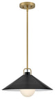 Lark Milo 16" Pendant Light, Lacquered Brass + Black shade