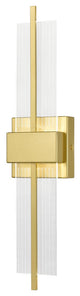 Modern Brass LED Wall Sconce Light With Clear Acrylic Shade