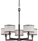 Nexus 5-Light Chandelier, Oil Rubbed Bronze, White Fabric