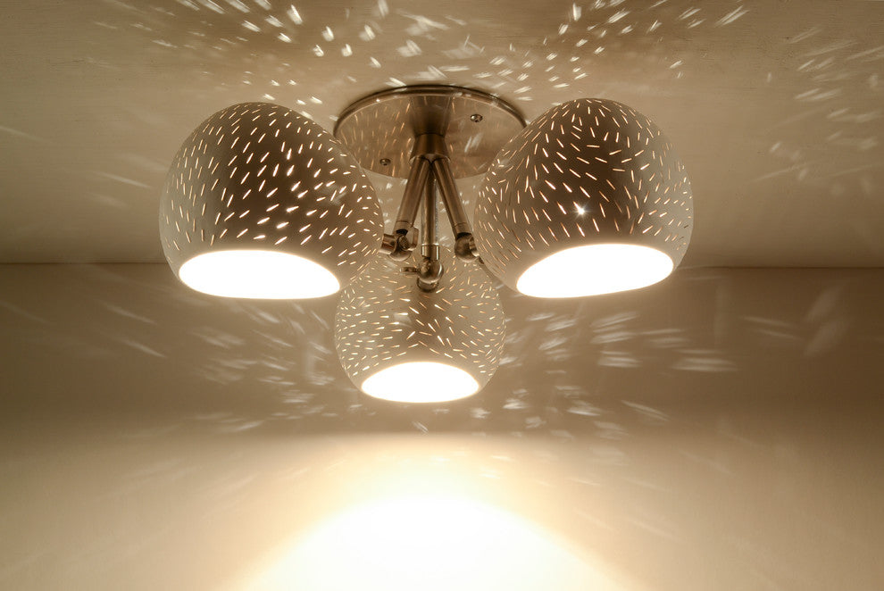 Claylight Clover: Semi-Flush Mount Ceiling Light, Incandescent