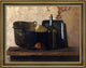 John Frederick Peto Wine and Brass Stewing Kettle Framed Print, 21"x28"