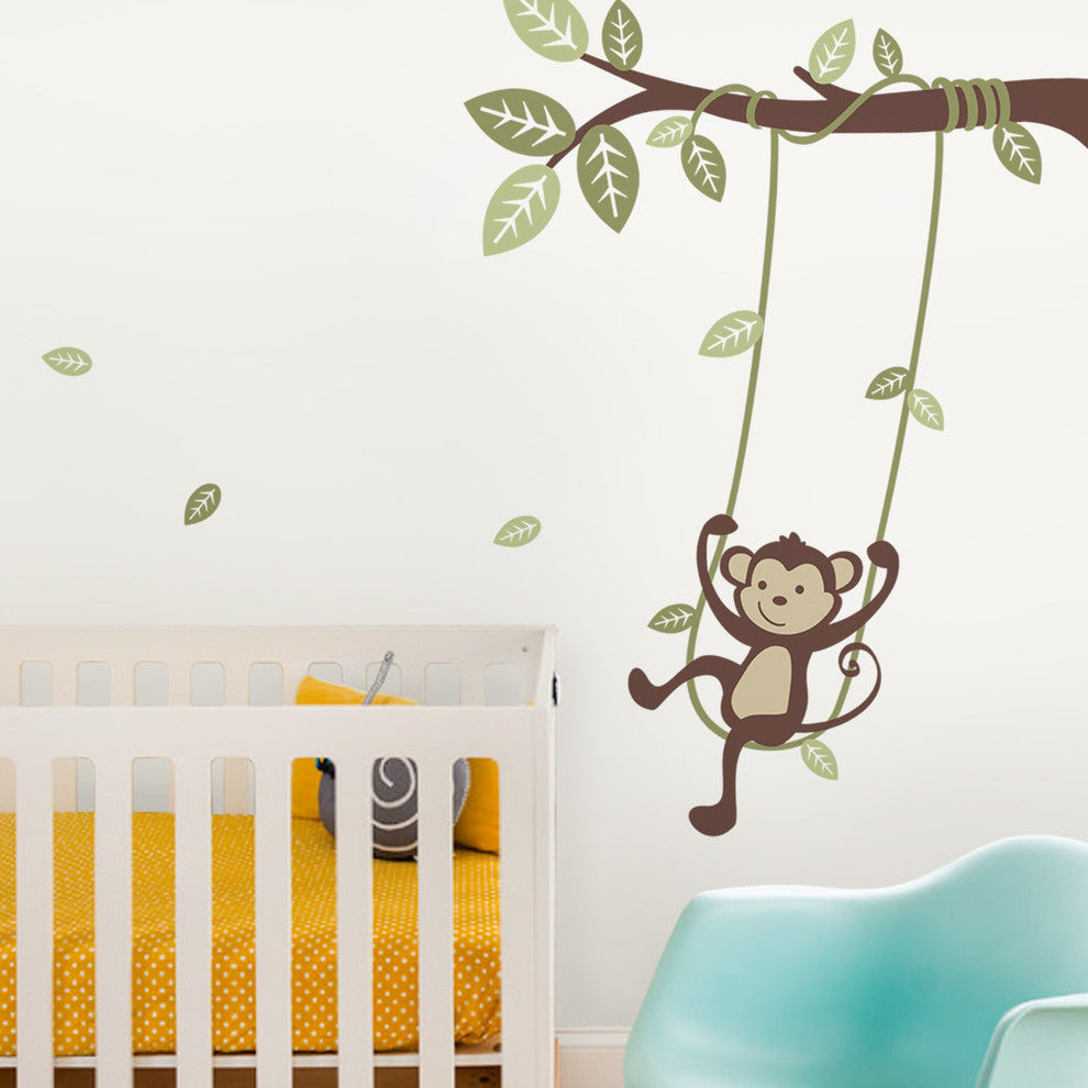 Monkey on a Swing Wall Decal, Scheme A