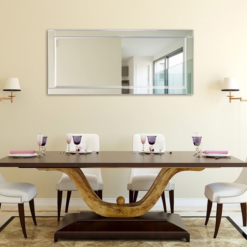 Modern Beveled Wall Mirror, 24"x54"