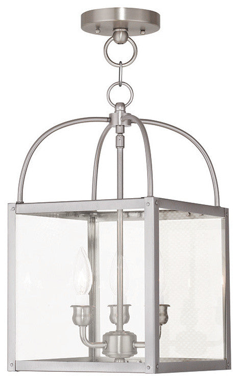 Milford Convertible Chain-Hang and Ceiling Mount, Brushed Nickel