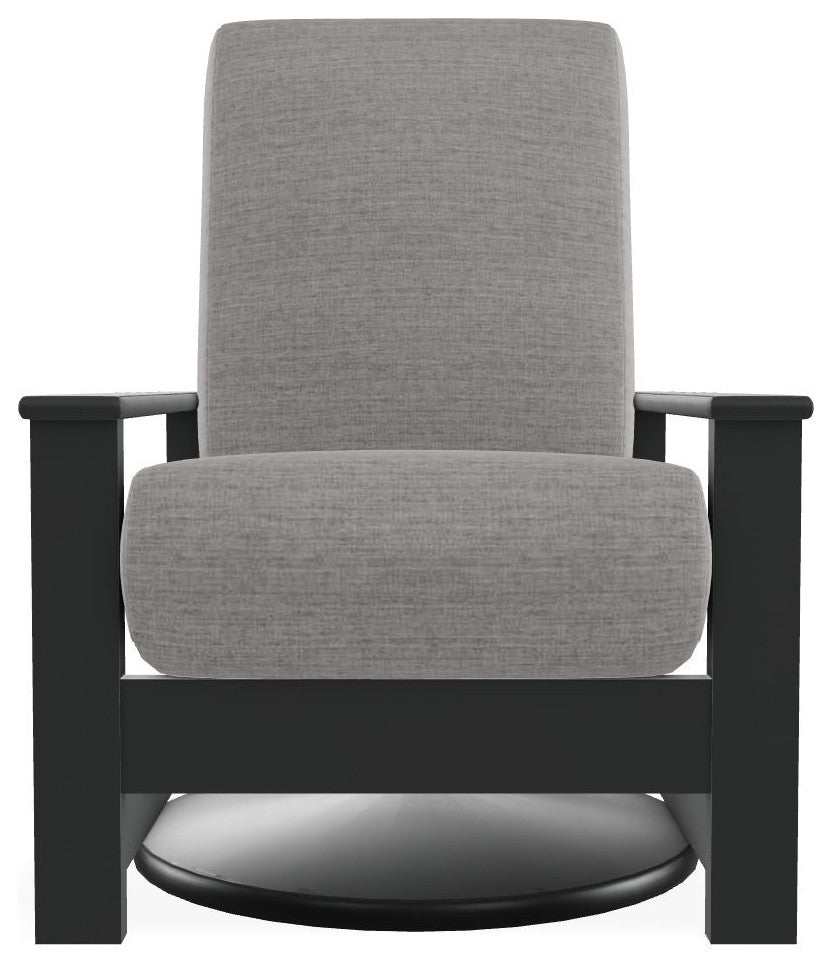 Leeward Deep Seat Outdoor Hidden Swivel Rocker, Graystone/Graphite