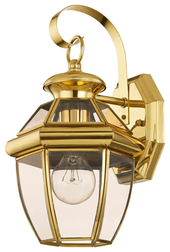 Monterey Outdoor Wall Lantern, Antique Brass, Polished Brass