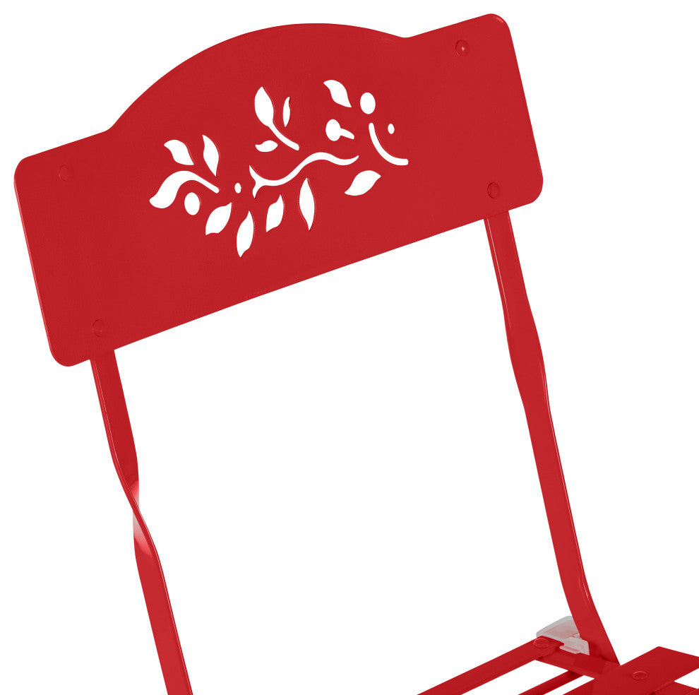 Metal 3-Piece Bistro Set, Red