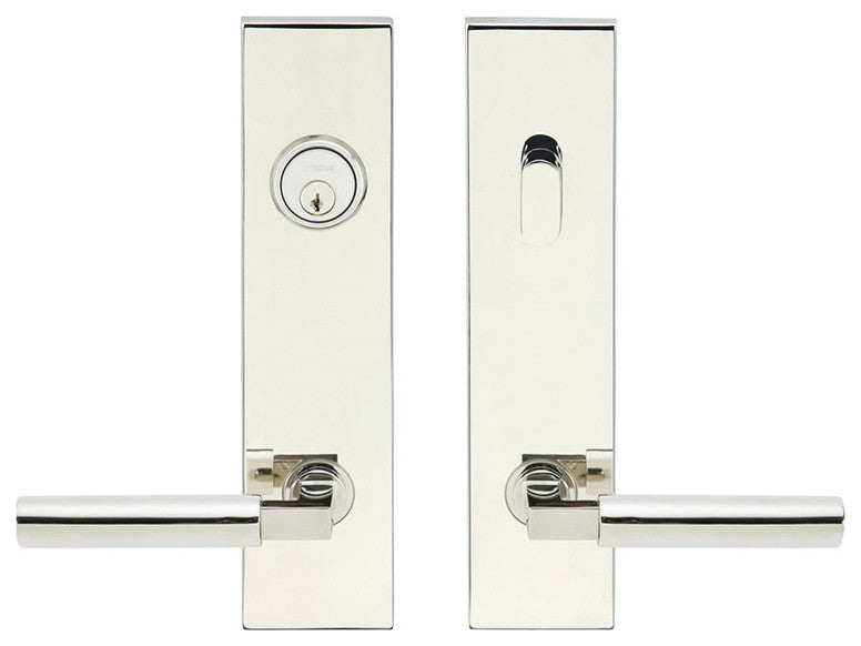 SF221 Aurora Lever, Tubular Entry Single Cylinder, 2-3/4"Backset, SS RH