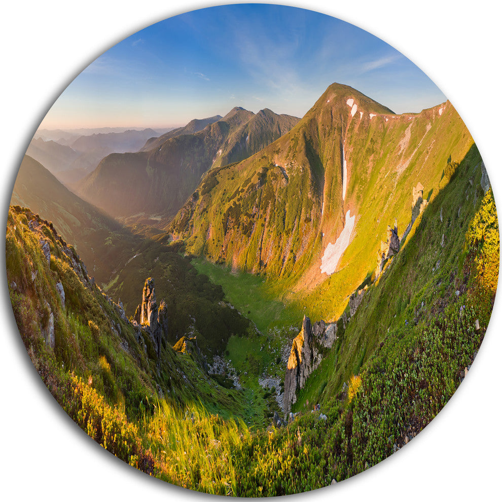 Karpaty Highrise Mountains, Landscape Photo Round Metal Wall Art, 36"