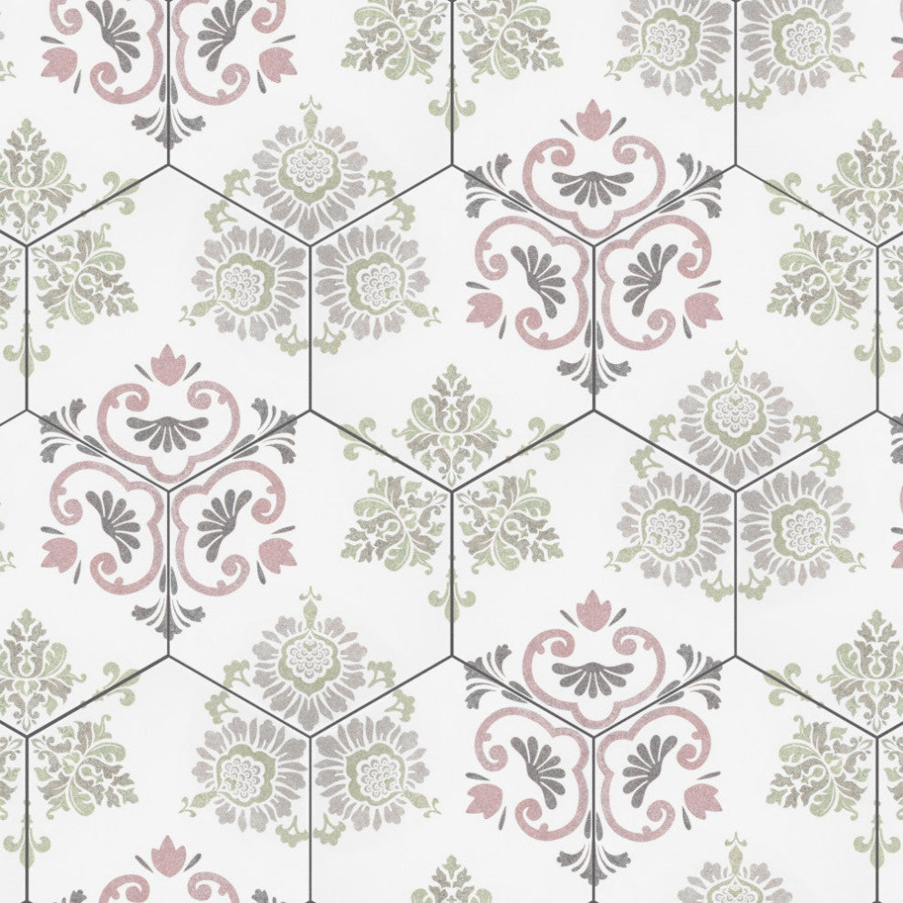 Fantasy Hex Pink Porcelain Floor and Wall Tile
