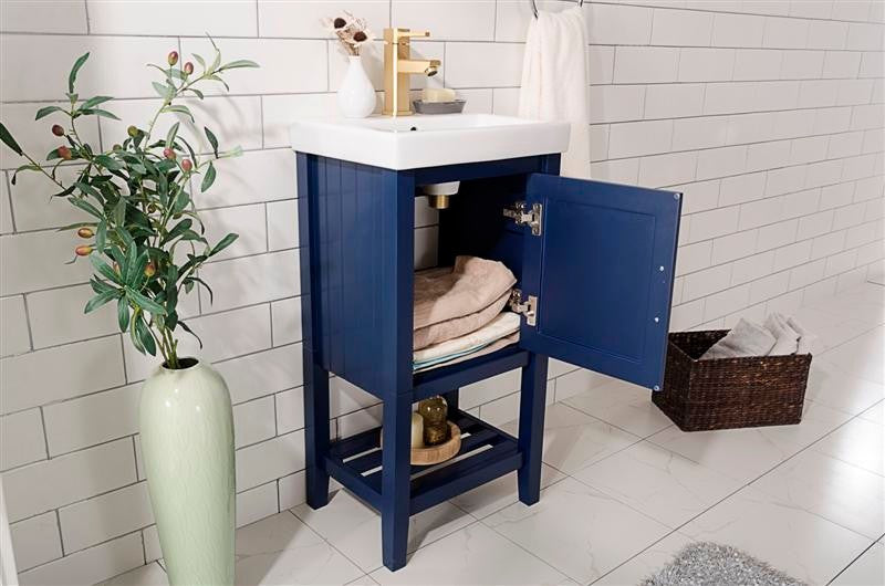 Legion Furniture Colby Single-Sink Vanity, Blue, 18"