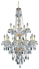 Elegant Verona Foyer Hall Light, Gold Finish With Royal Cut Crystal