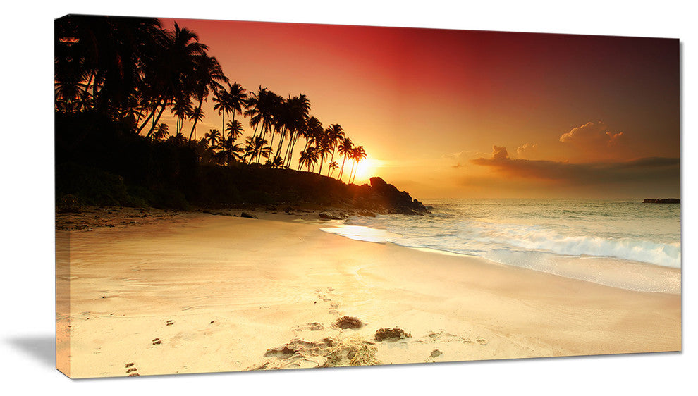 "Amazing Sunset And Beach in Sri Lanka" Seashore Wall Art, 40"x20"