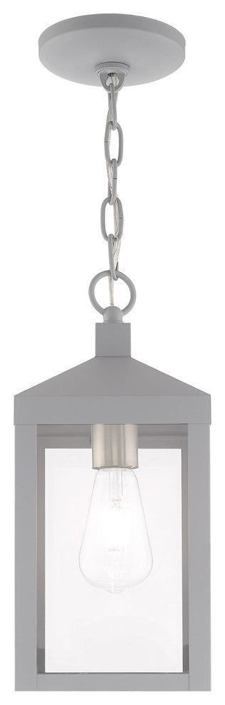 Livex Lighting Nordic Gray 1-Light Outdoor Pendant Lantern