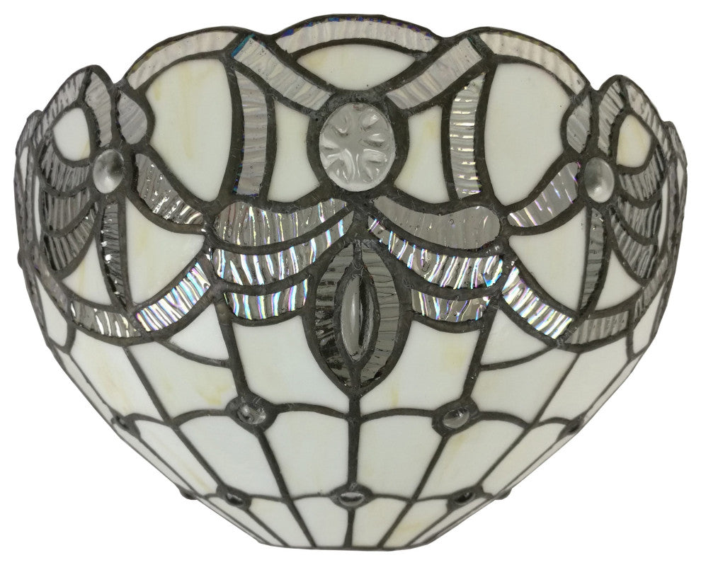 Amora Lighting AM280WL12 Tiffany Style White Wall Sconce 12"
