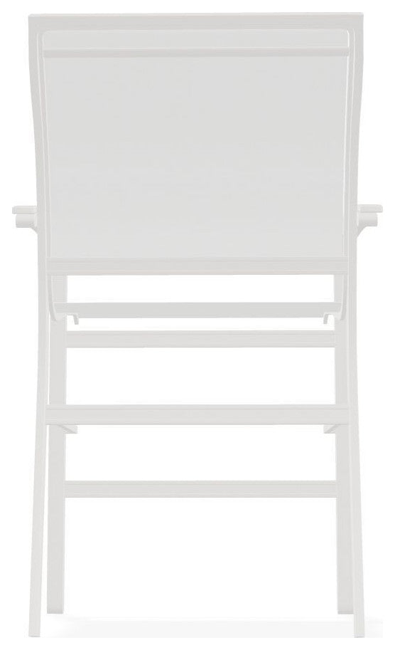 Bazza Sling Balcony Height Stackable Outdoor Stool, White/Snow