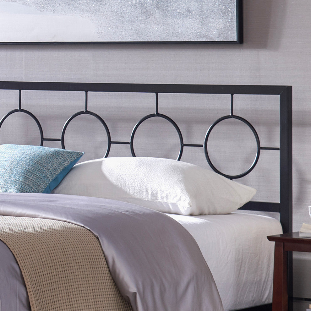 Aldrin Modern Iron Bed Frame, Flat Black