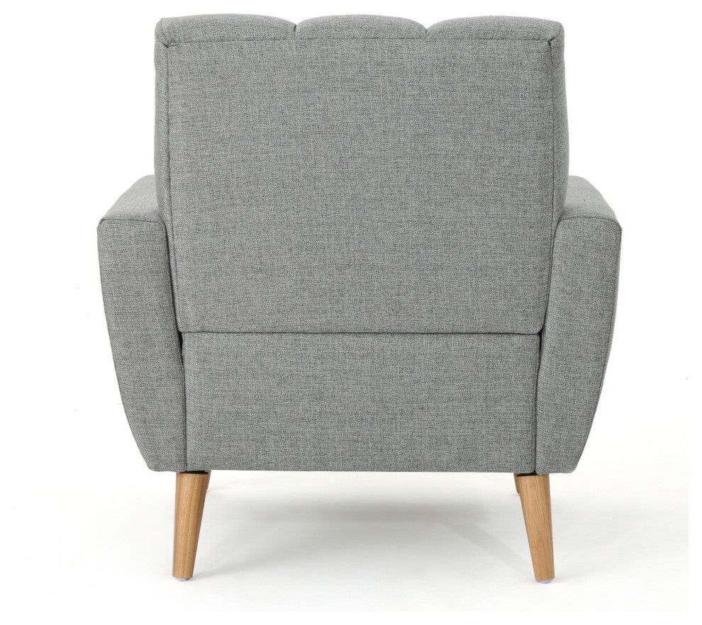 GDF Studio Angelina Mid-Century Fabric Club Chair, Gray