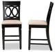 Verina Sand Espresso Browned 2-Piece Wood Counter Stool Set