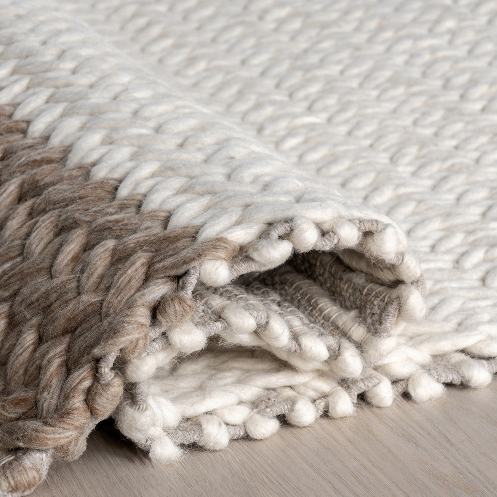 Dune Wool Area Rug, Ivory 6' x 9'