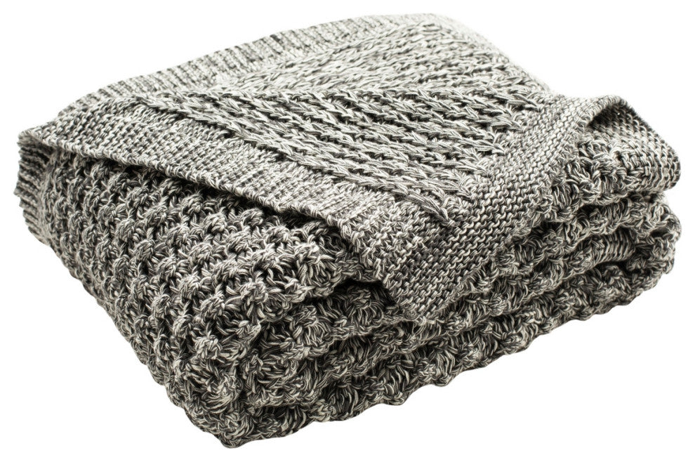 Safavieh Janan Knit Throw Grey 50" X 60"