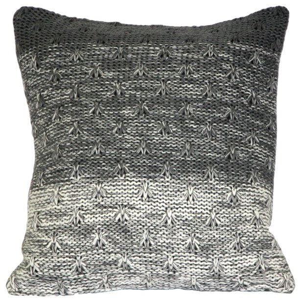 Pillow Decor, Hygge Storm Knit Pillow, Gray