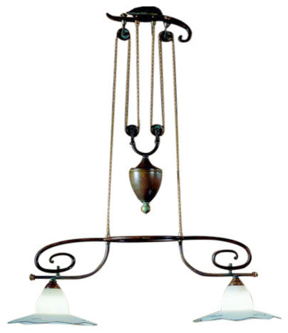 Country Line 1830 Pendant, Satin Amber, Verdigris and Rust