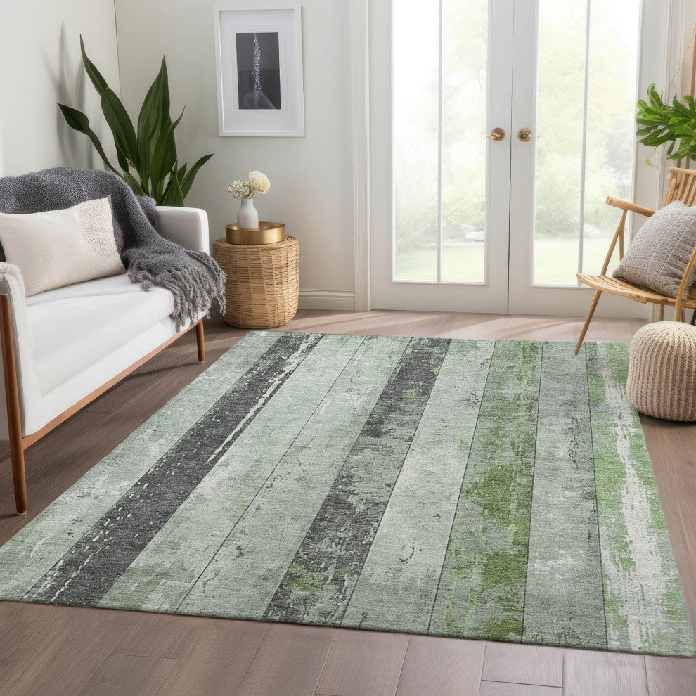 Machine Washable Indoor/Outdoor Chantille ACN1868 Aloe 3' x 5' Rug
