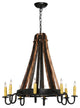27W Barrel Stave Madera 8 LT Chandelier