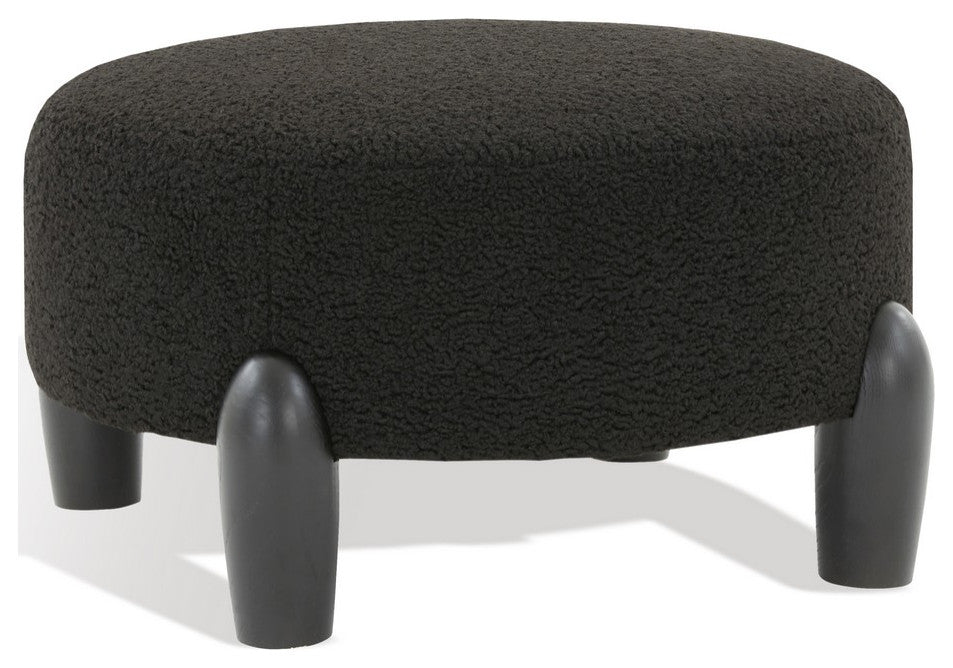 Safavieh Couture Perez Scandinavian Round Ottoman, Black