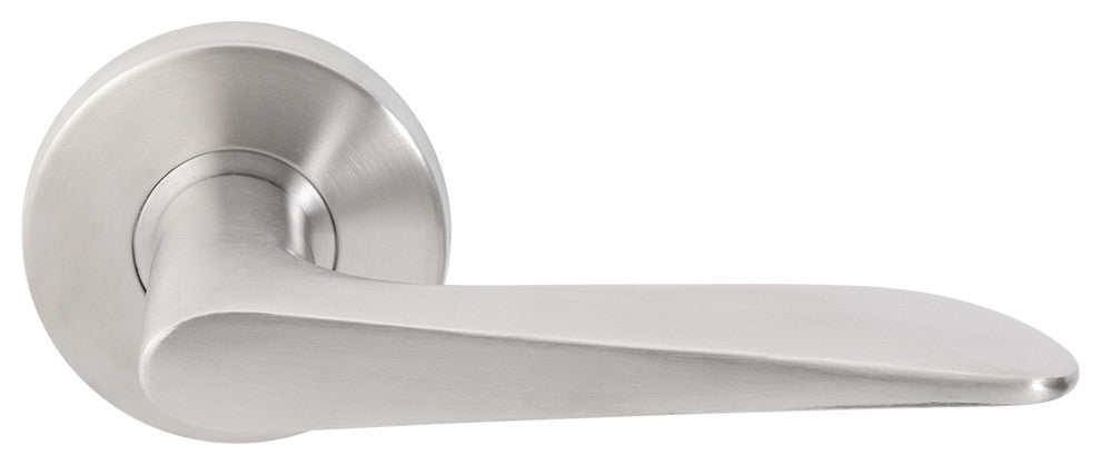Ecco Lever, Tubular Privacy, Satin Stainless Steel, 2-3/4" Backset