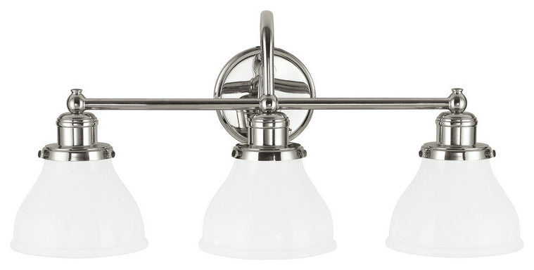 Baxter 3 Light Vanity in Polished Nickel