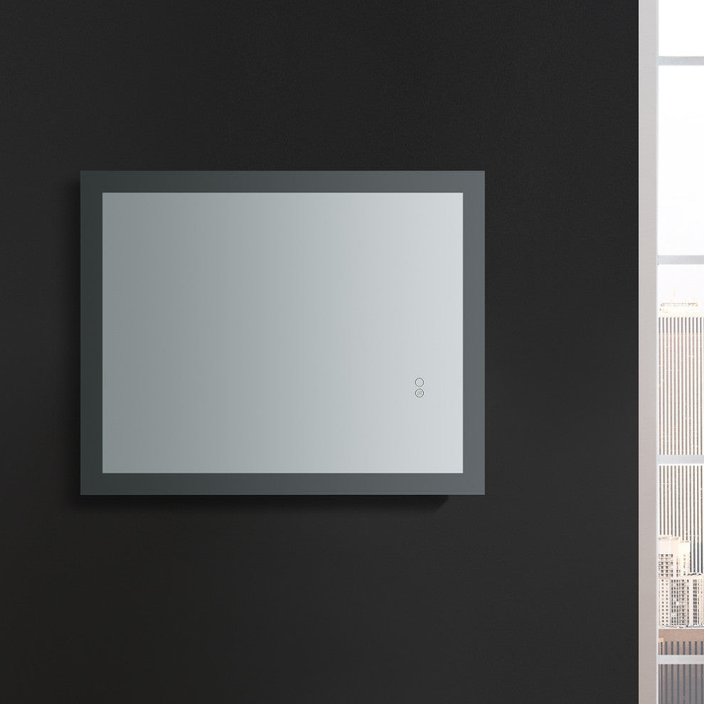 Angelo Bathroom Mirror With Halo Style LED Lighting and Defogger, 24"x30"