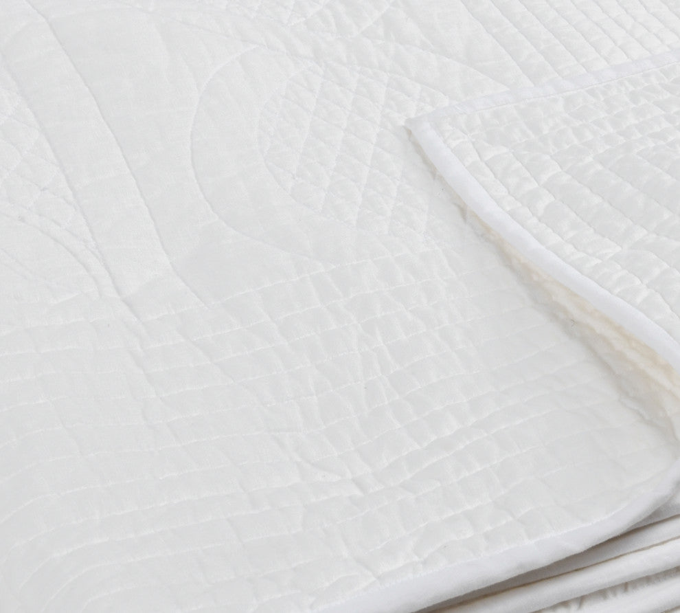 Anessa Linen Blend Quilt by Kosas Home, White, King
