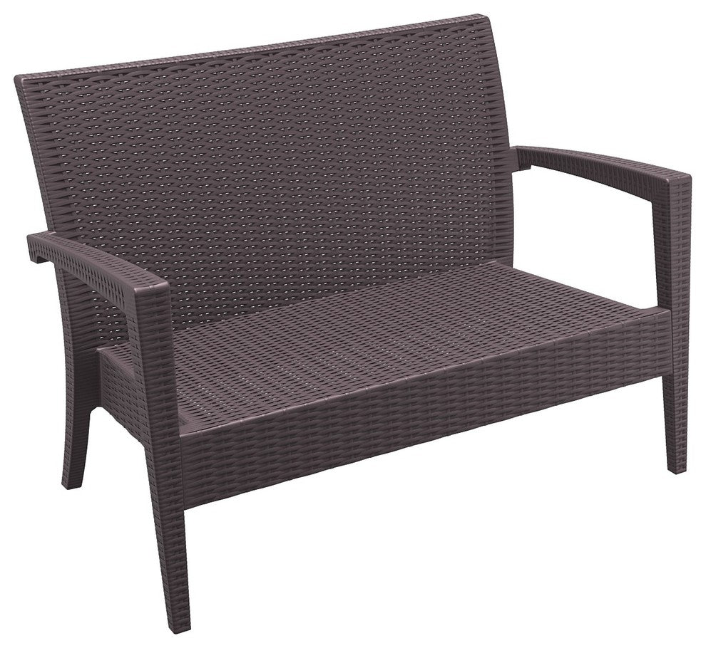 Compamia Miami Outdoor Love Seat, Brown