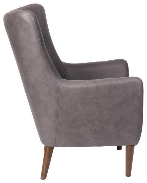 Connor Traditional Wingback Accent Chair, Dark Gray