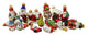 Snowman Santa Suit Bear and Angel Glass Figure Christmas Ornaments, Set of 18