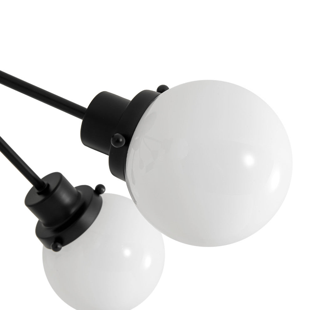 Mid-Century Modern 6-Light Sputnik Glass Globe Semi Flush Mount