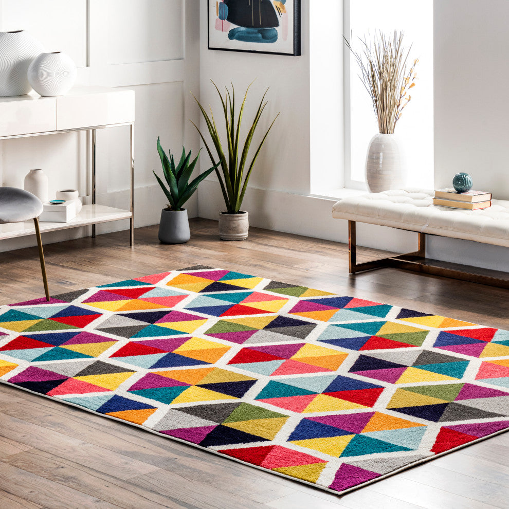 Nuloom Prismatic Simon Honeycomb Area Rug, Multicolor 8'x10'