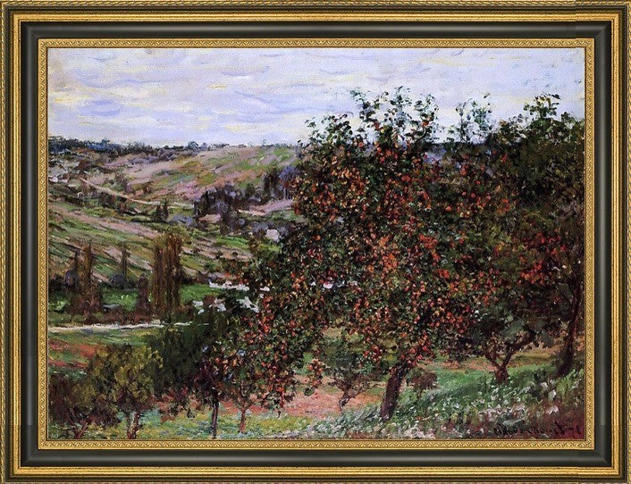 Claude Oscar Monet Apple Trees near VetheuilFramed Premium Canvas Print, 18"x24"