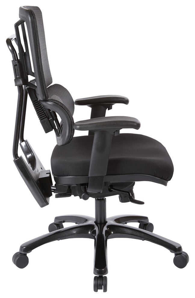 Vertical Black Mesh Back Chair With Shiny Black Base