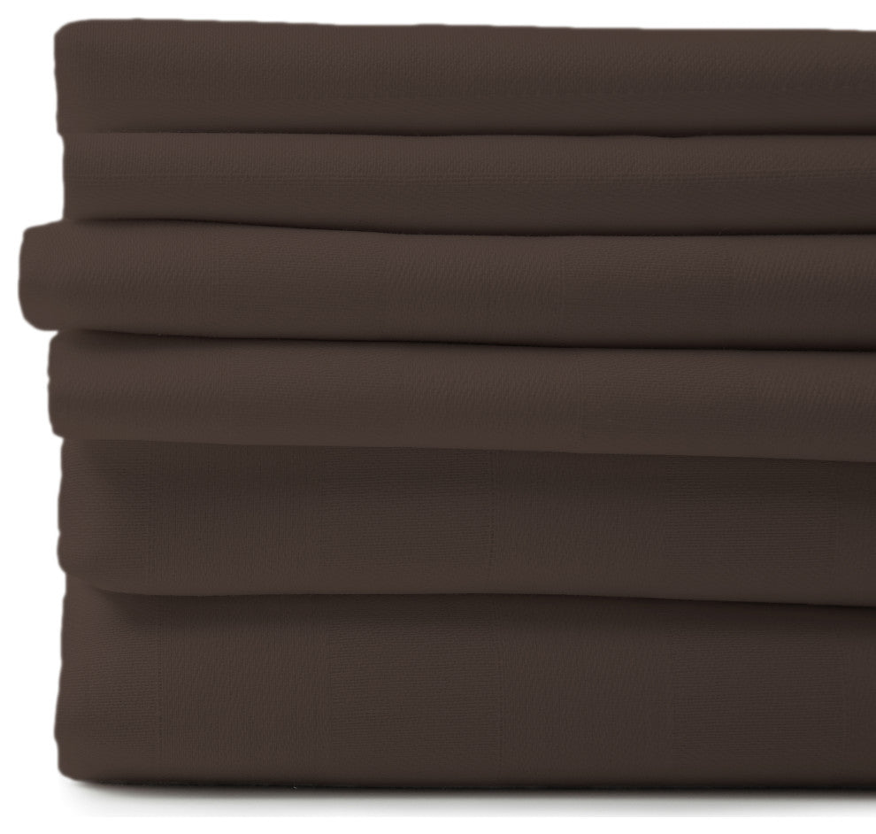 1800 Count 6-Piece Egyptian Cotton Deep Pocket Sheets, Chocolate, Queen