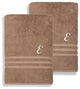Denzi Bath Sheets With Monogrammed Letter, Set of 2, E