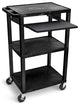 42"H 3-Shelf Utility Cart -with Electric & Pullout Shelf
