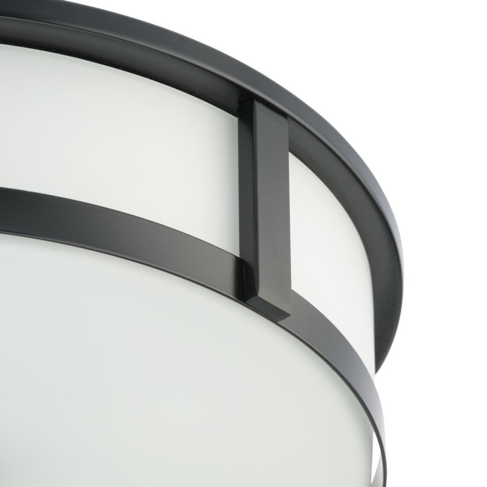 Gilliam Collection Three-Light New Traditional Flush Mount, Matte Black