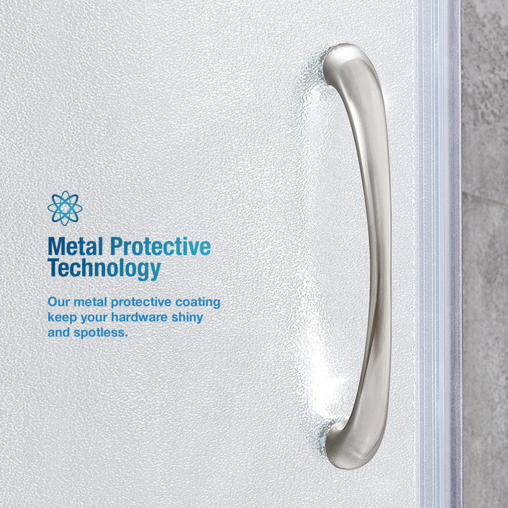 Ove Decors Breeze 34 Shower Kit, Frosted Walls and Base, Polished Chrome