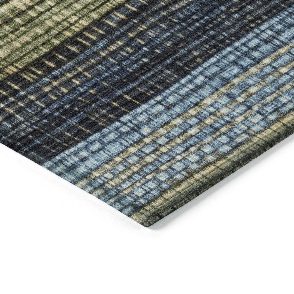 Machine Washable Indoor/Outdoor Chantille ACN1873 Blue 3' x 5' Rug